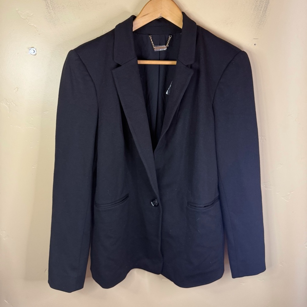 NWT Tahari Black Size 12 One‎ Button Blazer $128 Career Office Wear High Quality